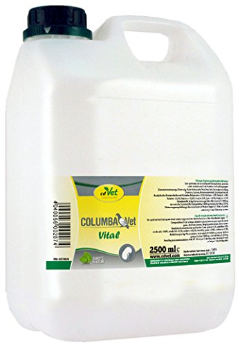 cdVet Naturprodukte ColumbaVet Vital 2,5 Liter -Tauben - Ergänzungsfuttermittel - Versorgung der Entgiftungsorgane (Leber und Nieren) - Stoffwechselvorgänge - Haut und Federn - Verdauungsorgane - von cdVet