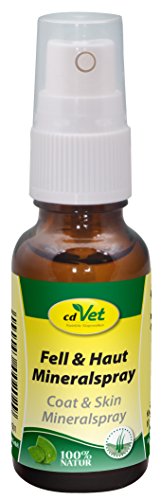 cdVet Naturprodukte Fell & Haut Mineralspray 20 ml - Hund, Pferd - Pflegemittel - Parasitenbefall - pflegt + beruhigt die Haut - Schuppen + trockene Hautpartien + glanzlosem Fell - Reinigung - von cdVet