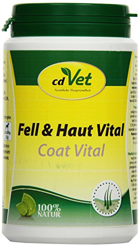 cdVet Naturprodukte Fell & Haut Vital Hund & Katze 150 g - Hund, Katze - Ergänzungsfuttermittel - Fell + Hautprobleme - Fellwechsel - Organismusunterstützung - Haarbruch - Schuppen - Haarverlust - von cdVet