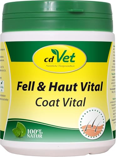 cdVet Naturprodukte Fell & Haut Vital Hund & Katze 400 g - Hund, Katze - Ergänzungsfuttermittel - Fell + Hautprobleme - Fellwechsel - Organismusunterstützung - Haarbruch - Schuppen - Haarverlust - von cdVet