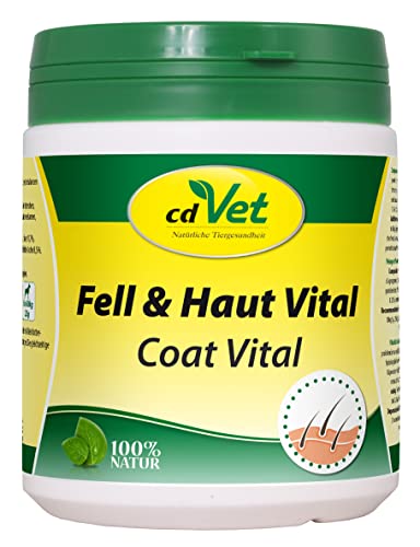 cdVet Naturprodukte Fell & Haut Vital Hund & Katze 400 g - Hund, Katze - Ergänzungsfuttermittel - Fell + Hautprobleme - Fellwechsel - Organismusunterstützung - Haarbruch - Schuppen - Haarverlust - von cdVet