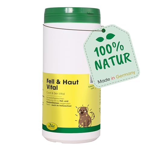 cdVet Naturprodukte Fell & Haut Vital Hund & Katze 750 g - Hund, Katze - Ergänzungsfuttermittel - Fell + Hautprobleme - Fellwechsel - Organismusunterstützung - Haarbruch - Schuppen - Haarverlust - von cdVet