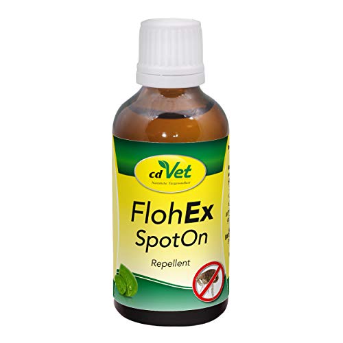 cdVet FlohEx SpotOn rein pflanzliches Flohmittel 50 ml - natürlicher Flohschutz ohne Chemie für Hunde, Katzen und alle Wirbeltiere von cdVet