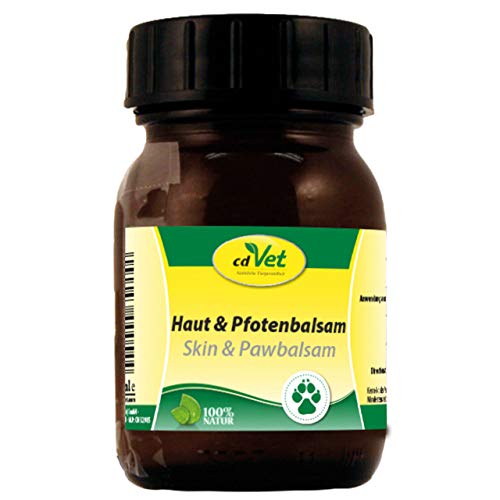 cdVet Naturprodukte Haut & Pfotenbalsam 75 ml - Hund - Pflegemittel - überempfindliche + trockene + schuppige Haut - Schutz vor Umwelteinflüssen - Haut + Pfotenschutz - Gesundheit - 100% Natur - von cdVet