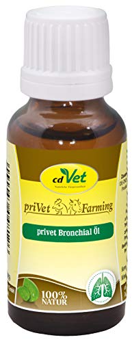 cdVet Naturprodukte privet Bronchial Öl 20 ml - Kaninchen, Geflügel, Schwein, Esel - Ergänzungsfuttermittel - Verdauungsunterstützung - fördert die Kondition der Atemwege - Abwehrkräfte - Gesundheit - von cdVet