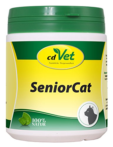 cdVet Naturprodukte SeniorCat 250 g - Katze - Ergänzungsfuttermittel - Defizite - Kräuter + Vitamine + Eisen - Lustlosigkeit - nach Krankheit + Operation - Mangel an Agilität - bei älteren Tieren - von cdVet