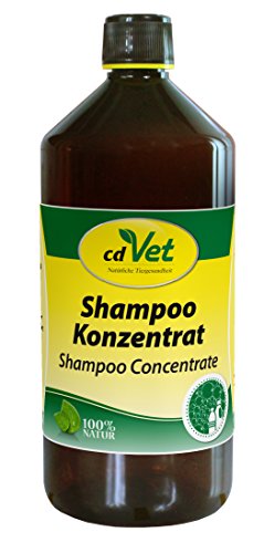 cdVet Naturprodukte Shampoo Konzentrat 1 Liter - Hund, Pferd - Pflegeshampoo - empfindliche Haut - pflegt + reinigt das Fell - beugt Schuppenbildung vor - verleiht dem Fell Glanz - nachfettend - von cdVet