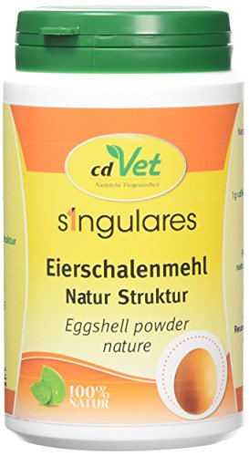 cdVet Naturprodukte Singulares Eierschalenmehl Natur Struktur 350 g - Hund, Katze - Calciumquelle - bei Rohfütterung+knochenfreier Ernährung - bekömmlich bei Wachstum+Trächtigkeit+Laktation - von cdVet