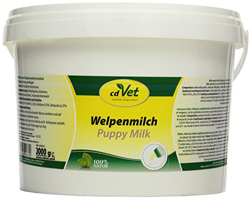 cdVet Naturprodukte Welpenmilch 3 kg - Hund, Katze, Nager - Milchaustausch-Ergänzungsgfuttermittel - Ersatzmilch - Anteil an hochwertigem Kolostrum - stabil bleibende Verdauung - Abwehrkomponenten - von cdVet