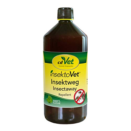 cdVet Naturprodukte insektoVet Insektweg 1 Liter - Spray zur Abwehr von plagenden Insekten - Universell einsetzbar im Wald, Auto, Wohnung etc - auf Fell des Tieres oder eigene Bekleidung sprühen - von cdVet