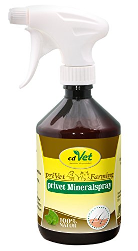 cdVet Naturprodukte privet Mineralspray 500 ml - Ziege, Schwein, Rind - Pflegemittel - juckende + schuppige + trockene Haut - glanzlosem Fell - Parasitenbefall - pflegt + beruhigt die Haut - Glanz - von cdVet