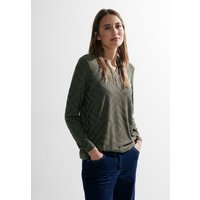 Cecil Langarmshirt "Solid Jacquard Tunic" von cecil