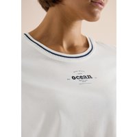 Cecil Rundhalsshirt Sommershirt mit Rippdetails Cecil Rundhalsshirt Sommershirt mit Rippdetails von cecil