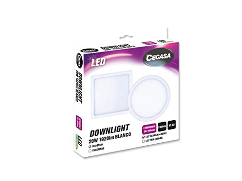 cegasa Deckenleuchte EXT LED Red BLAN 20 W 1920 LM 4000 K, Schwarz, Standard von cegasa