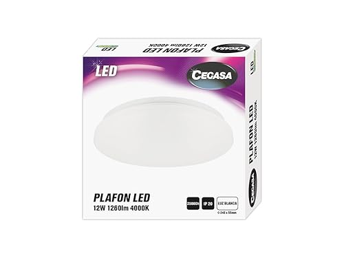 cegasa LED-Deckenleuchte, 12 W, 1260 lm, 4000 K, IP20 von cegasa