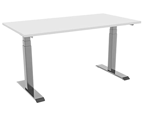 celexon elektrisch höhenverstellbarer Schreibtisch grau Pro eAdjust - stufenlos Verstellbarer Schreibtisch inkl. Tischplatte 175 x 75 cm - für eine ergonomische Höhenverstellung im Alltag von celexon