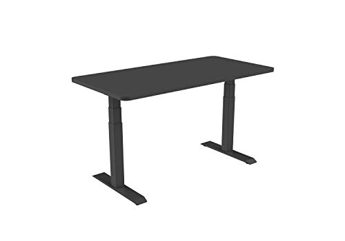 celexon elektrisch höhenverstellbarer Schreibtisch schwarz Pro eAdjust - stufenlos Verstellbarer Schreibtisch inkl. HPL-Tischplatte 150 x 75 cm - für eine ergonomische Höhenverstellung im Alltag von celexon