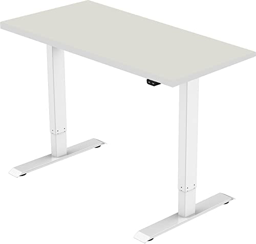 celexon elektrisch höhenverstellbarer Schreibtisch weiß Eco eAdjust - stufenlos Verstellbarer Schreibtisch inkl. Tischplatte 175 x 75 cm - für eine ergonomische Höhenverstellung im Alltag von celexon