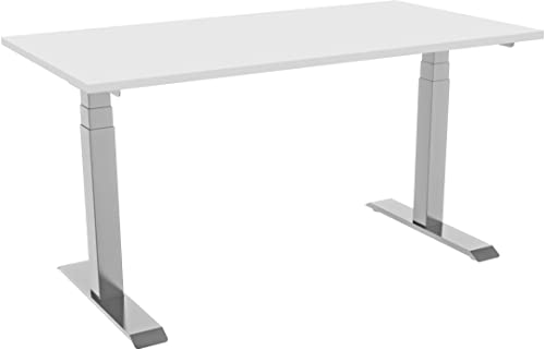 celexon elektrisch höhenverstellbarer Schreibtisch weiß Pro eAdjust - stufenlos Verstellbarer Schreibtisch inkl. Tischplatte 150 x 75 cm - für eine ergonomische Höhenverstellung im Alltag von celexon