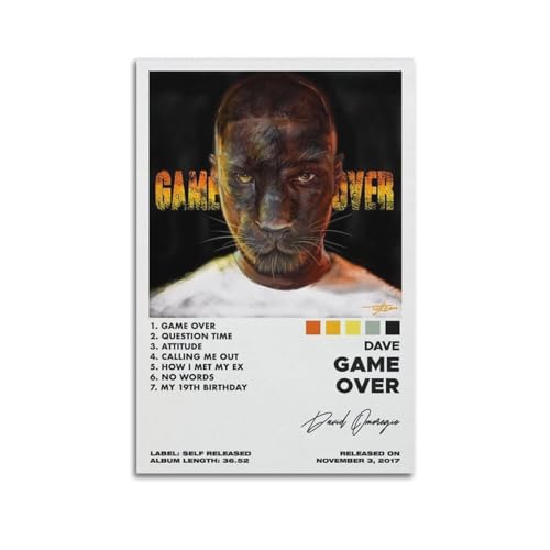ceok Dave Poster Game Over Tracklist Album Moive Poster Wandkunst Dekor Druck Bild Gemälde für Wohnzimmer Schlafzimmer Dekoration 30 x 45 cm ungerahmt ceok Dave Poster Game Over Tracklist Album Moive Poster Wandkunst Dekor Druck Bild Gemälde für Wohnzimmer Schlafzimmer Dekoration 30 x 45 cm ungerahmt von ceok