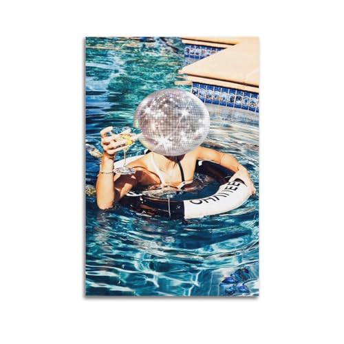 ceok Funky Summer Pool Party Discokugel Champagner Moive Poster Wandkunst Dekor Druck Bild Gemälde für Wohnzimmer Schlafzimmer Dekoration 50 x 75 cm ungerahmt ceok Funky Summer Pool Party Discokugel Champagner Moive Poster Wandkunst Dekor Druck Bild Gemälde für Wohnzimmer Schlafzimmer Dekoration 50 x 75 cm ungerahmt von ceok