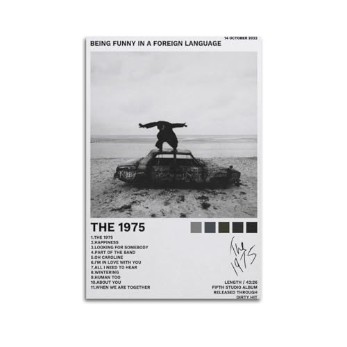 ceok The 1975 Poster Being Funny In A Foreign Language Cover Album Poster Wandkunst Dekor Druck Bild Gemälde für Wohnzimmer Schlafzimmer Dekoration 30 x 45 cm ungerahmt von ceok