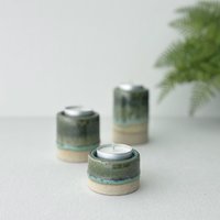 Handgemachter Kerzenhalter Aus Glasiertem Steingut Retro Home Decor von ceramicso