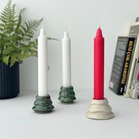 Handgemachter Weihnachtsbaum-Kerzenhalter Aus Keramik Kerzenständer Glasiertem Steinzeug von ceramicso