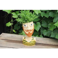 Keramik-Topf, Keramik-Skulptur, Kopfförmige Topf, Mann, Ornament, Geschenk, Einzigartiges Objekt von ceramikaLukasGreen