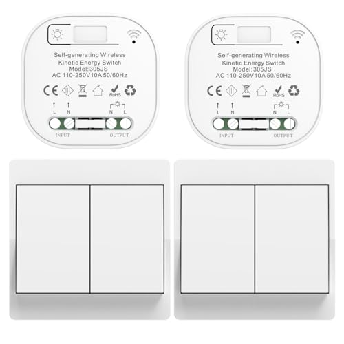 Cerhot funk lichtschalt funkschalt 230v funk lichtschalter ohne batterie set lichtschalter funk wireless light switch funkschalter batterielos funktaster funk-wandschalter für lichter (EU 2Gang 2V2 a) Cerhot funk lichtschalt funkschalt 230v funk lichtschalter ohne batterie set lichtschalter funk wireless light switch funkschalter batterielos funktaster funk-wandschalter für lichter (EU 2Gang 2V2 a) von cerhot