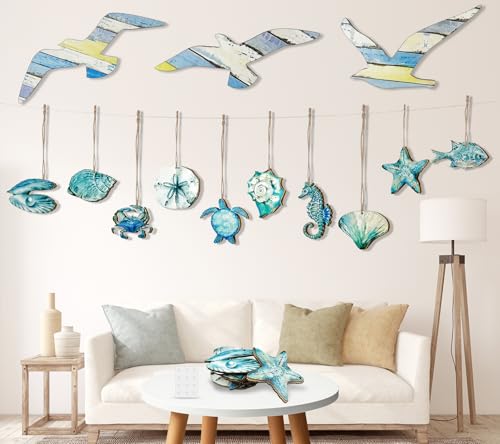 cersaty 23 Stück Möwen Wanddeko Maritime Deko set, Holz Wanddeko Möwen Blau Küstenmotiv für Wohnzimmer, Schlafzimmer, Badezimmer, Flur, Ferienhaus usw cersaty 23 Stück Möwen Wanddeko Maritime Deko set, Holz Wanddeko Möwen Blau Küstenmotiv für Wohnzimmer, Schlafzimmer, Badezimmer, Flur, Ferienhaus usw von cersaty