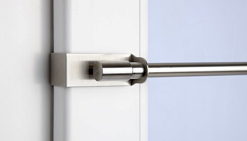 CG-Sonnenschutz Kemmstange easy-fix edelstahl-optik ausziehbar 75-125 cm ohn Bohren Vitrage zum Klemmen von CG-Sonnenschutz