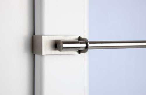 cg-sonnenschutz Klemmstange Easy Fix 2 Größen 2 Farben ausziehbar ohne Bohren Vitrage zum Klemmen Klemmstange 75-125cm Edelstahl-Optik von cg-sonnenschutz