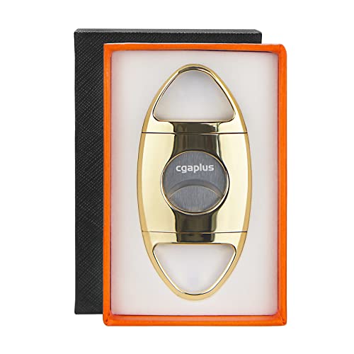 Zigarrenschneider Edelstahl Doppelklinge Guillotine mit Ledertasche Zigarrenschneider für präzise Prefect Cut Gold Zigarrenschneider Edelstahl Doppelklinge Guillotine mit Ledertasche Zigarrenschneider für präzise Prefect Cut Gold von cgaplus