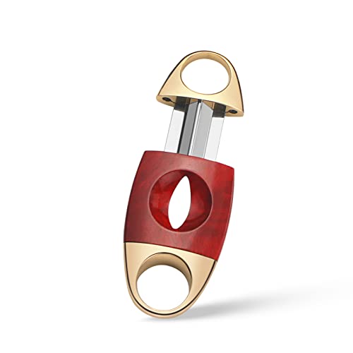 Zigarrenschneider V Cut Edelstahlklinge Zigarrenschneider Guillotine Zigarrenschneider (Rot) von cgaplus
