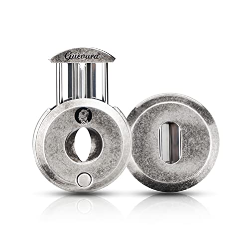 V-Cut Zigarrenschneider mit Edelstahlklinge, Zigarren-Guillotine, Zigarrenschneider mit Geschenkbox (Silber) von cgaplus