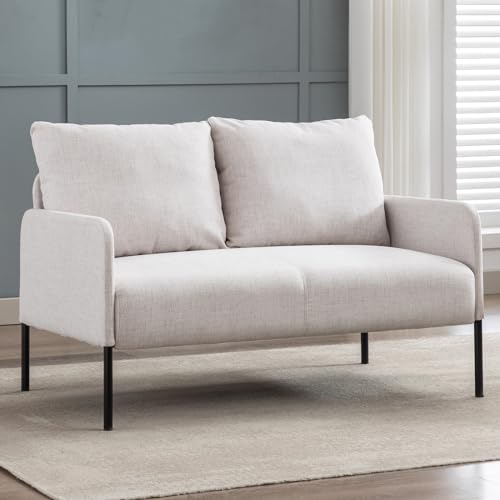 chairus Sofa 2 Sitzer Leinen Doppelsofa für Wohnzimmer Couch Sofa Kleines Apartment Modern Mini Couch für Schlafzimmer (Beige) von chairus