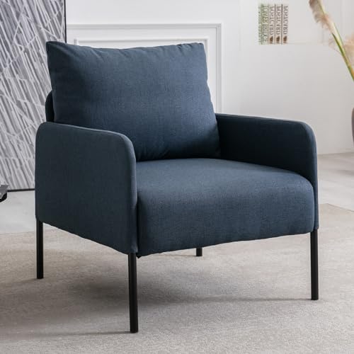 chairus Loungesessel Leinen Sofagarnituren für Wohnzimmer Einzelsofa Kleines Apartment Modern Polstersessel für Schlafzimmer (Blau) von chairus