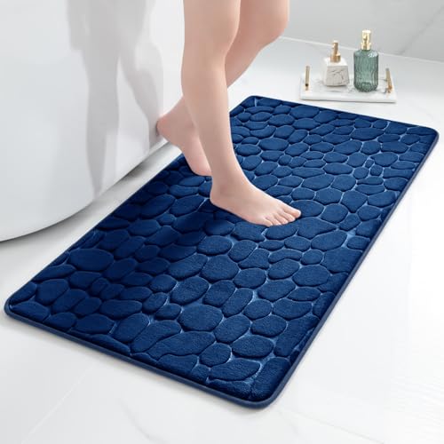 chakme Badematte Memoryschaum Badteppich Memory Foam Duschvorleger Saugfähige Badvorleger Badezimmerteppich Duschmatte Deko Fussmatte rutschfeste Matte für Badezimmer Wohnzimmer 60x120 cm, Dunkelblau chakme Badematte Memoryschaum Badteppich Memory Foam Duschvorleger Saugfähige Badvorleger Badezimmerteppich Duschmatte Deko Fussmatte rutschfeste Matte für Badezimmer Wohnzimmer 60x120 cm, Dunkelblau von chakme