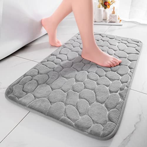chakme Badematte Memoryschaum Badteppich Saugfähige Badvorleger Badezimmerteppich Duschmatte Deko Fussmatte rutschfeste Matte für Badezimmer Wohnzimmer 60×90 cm, Hellgrau chakme Badematte Memoryschaum Badteppich Saugfähige Badvorleger Badezimmerteppich Duschmatte Deko Fussmatte rutschfeste Matte für Badezimmer Wohnzimmer 60×90 cm, Hellgrau von chakme