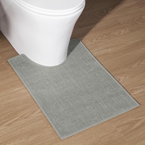 chakme Badezimmerteppich 44 x 61 cm rutschfeste Badematte mit Gummi Rückseite Badteppich rutschfest waschbar Badvorleger Bad Teppich Badezimmer Duschvorleger Grau von chakme