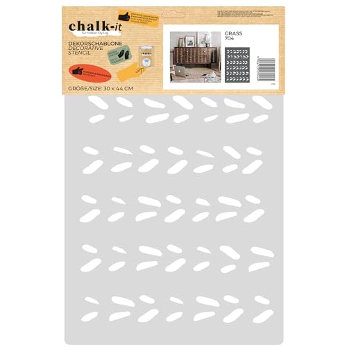 Chalk-it Dekorschablone Model 704 Grass, Wiederverwendbare, Malerschablone Flexible Kunststofffolie Schablone für Möbel Holz Kreiderfarbe von chalk-it