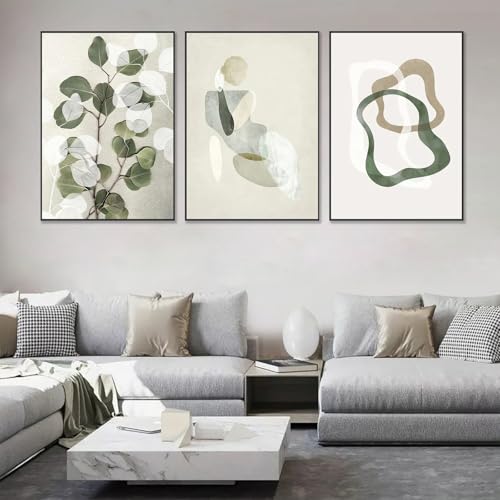 3 Stück Premium Poster Set, leinwand bilder Blätter Kunst Poster, Modern Wanddeko für Wandbilder Wohnzimmer Schlafzimmer Küche und Badezimmer, Ohne Rahmen (30 x 40 cm,Kunst) von champracer
