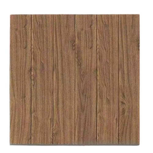 Holz Optik Paneele, 3D Akustikpaneele Selbstklebend,10 Stück 3D Wandpaneele Selbstklebend Holzoptik 70 x 70 cm,Holz Wandpaneele in Holzoptik, für Innerwand, Wohnzimmer, Schlafzimmer (Ebony) von champracer