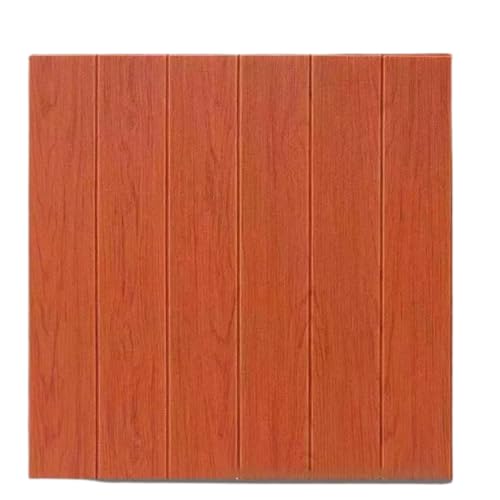 Holz Optik Paneele, 3D Akustikpaneele Selbstklebend,10 Stück 3D Wandpaneele Selbstklebend Holzoptik 70 x 70 cm,Holz Wandpaneele in Holzoptik, für Innerwand, Wohnzimmer, Schlafzimmer (mahogany) von champracer