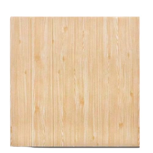 Holz Optik Paneele, 3D Akustikpaneele Selbstklebend,10 Stück 3D Wandpaneele Selbstklebend Holzoptik 70 x 70 cm,Holz Wandpaneele in Holzoptik, für Innerwand, Wohnzimmer, Schlafzimmer (pine grain) von champracer