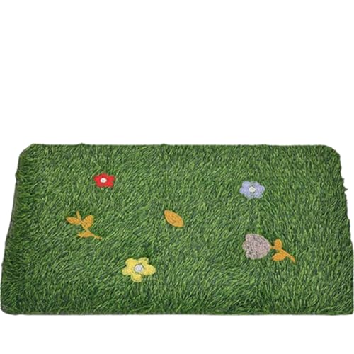 Kunstrasen-Fußmatte, dicker Rasenteppich für drinnen und draußen,Realistische Kunstrasenmatte,40x60cm Kunstrasenteppich mit PRT-Rückseite ohne Schmutz, haustierfreundlich,synthetische Fußmatte (G) von champracer