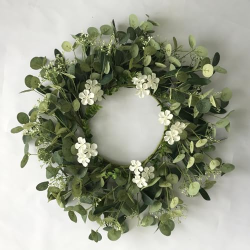 Osterkranz Frühling mit Blumenkranz- Dekorativer Tisch-Kranz Osterdekoration, Tischkranz Kranz aus Zweigen Naturkranz als Türkranz nutzbar, stylische Osterdekoration (Geld Blatt,45 cm) von champracer