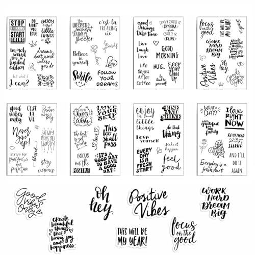 Rub On Sticker, 100 Stück Klebebuchstaben Aufkleber, Schwarz Englisch Graffiti Wasserdichte Vinyl Aufkleber, für Glas Keramik, Journal, Telefon Fall, Laptop, Karte DIY Geschenkideen (A) von champracer