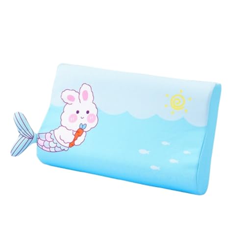 Schlummerkids Kissen Original,Kinderkissen für Besserenund Gesünderen, Calmly Ergonomisch, Kawaii Tiere Kissen, Atmungsaktiv und Hautfreundlich （Mit Kopfkissenbezug） (Kaninchen 1,50*30 cm) von champracer